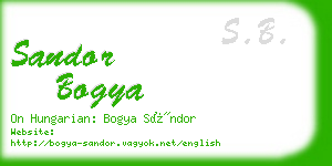 sandor bogya business card
